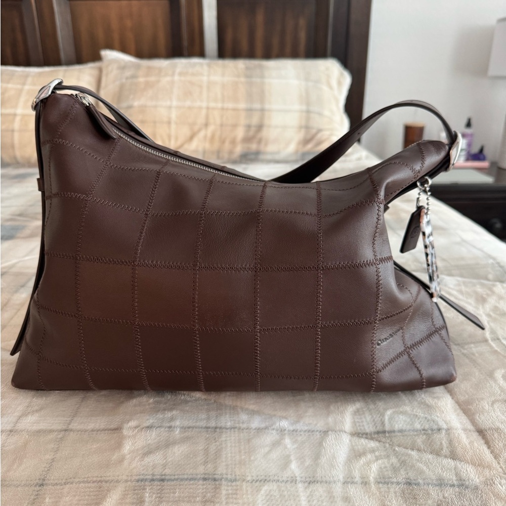 Coachtopia large alter/ego checkerboard up crafted leather shoulder/crossbody